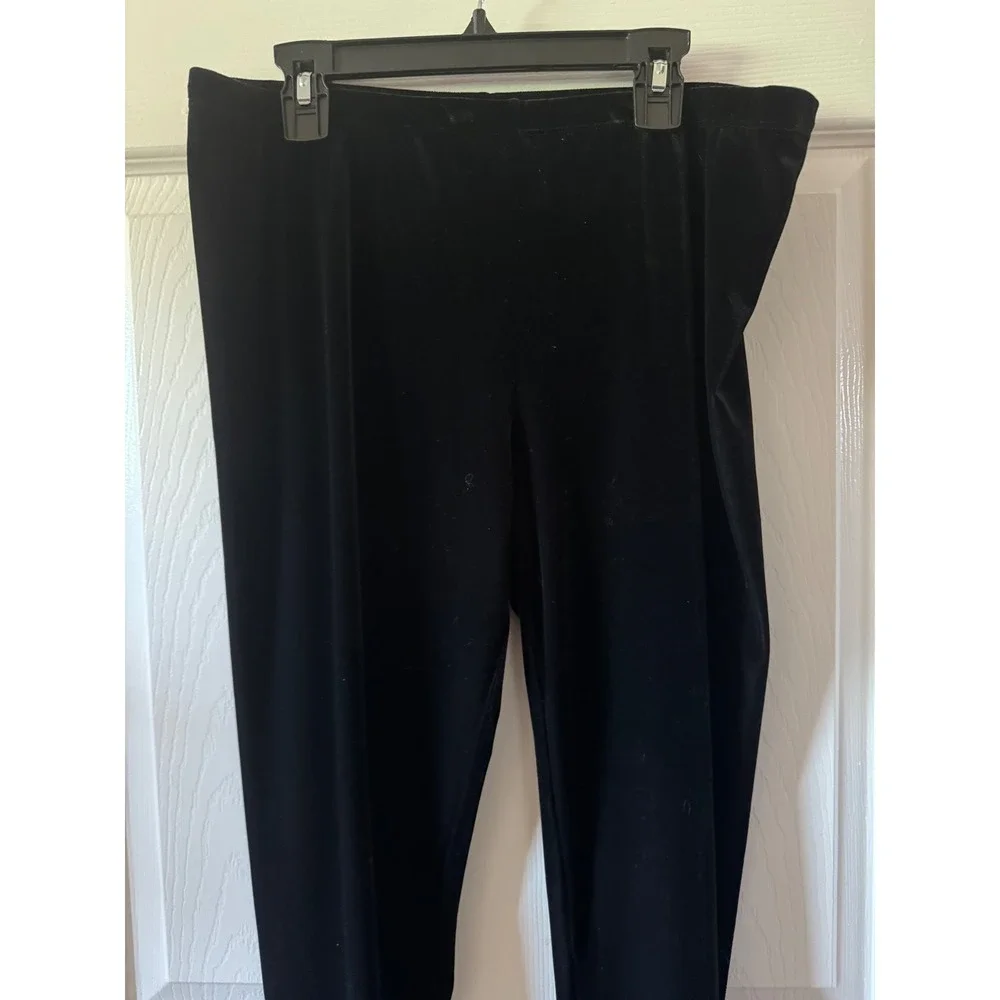 NWT Eileen‎ Fisher Ankle Legging Women Size Medium Black Stretchy Velvet